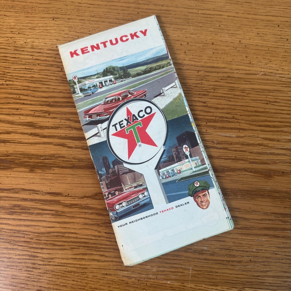 Vintage 1963 Texaco Kentucky Touring Road Map Rand McNally‎ Kentucky History